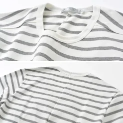 RE MADE IN TOKYO JAPAN T-Shirts^/ Perfect Inner Giza Cotton Striped Crew Neck L/S T-Shirt