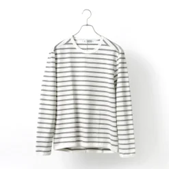 RE MADE IN TOKYO JAPAN T-Shirts^/ Perfect Inner Giza Cotton Striped Crew Neck L/S T-Shirt