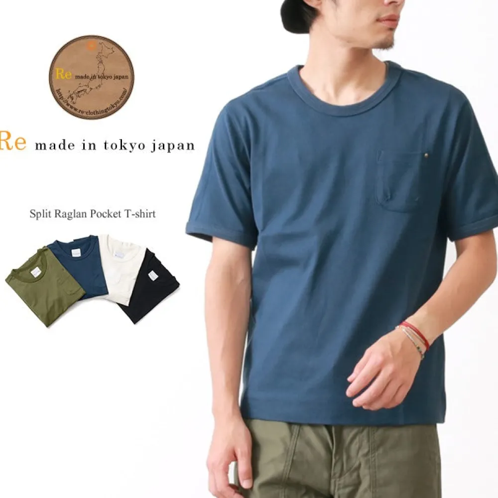 RE MADE IN TOKYO JAPAN T-Shirts^/ Split Raglan Pocket T-Shirt