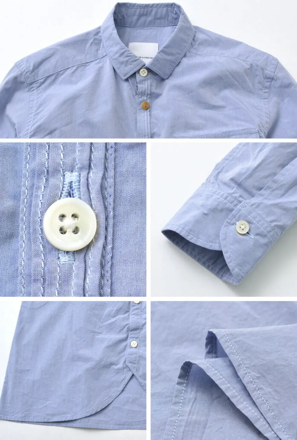 RE MADE IN TOKYO JAPAN Shirts^/ Supima Typewriter Round Hem Shirt