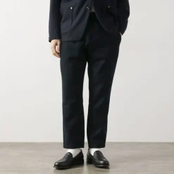 RE MADE IN TOKYO JAPAN Trousers^/ Super 140 Wool Melton Easy Slacks navy
