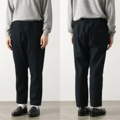 RE MADE IN TOKYO JAPAN Trousers^/ Super 140 Wool Melton Easy Slacks navy