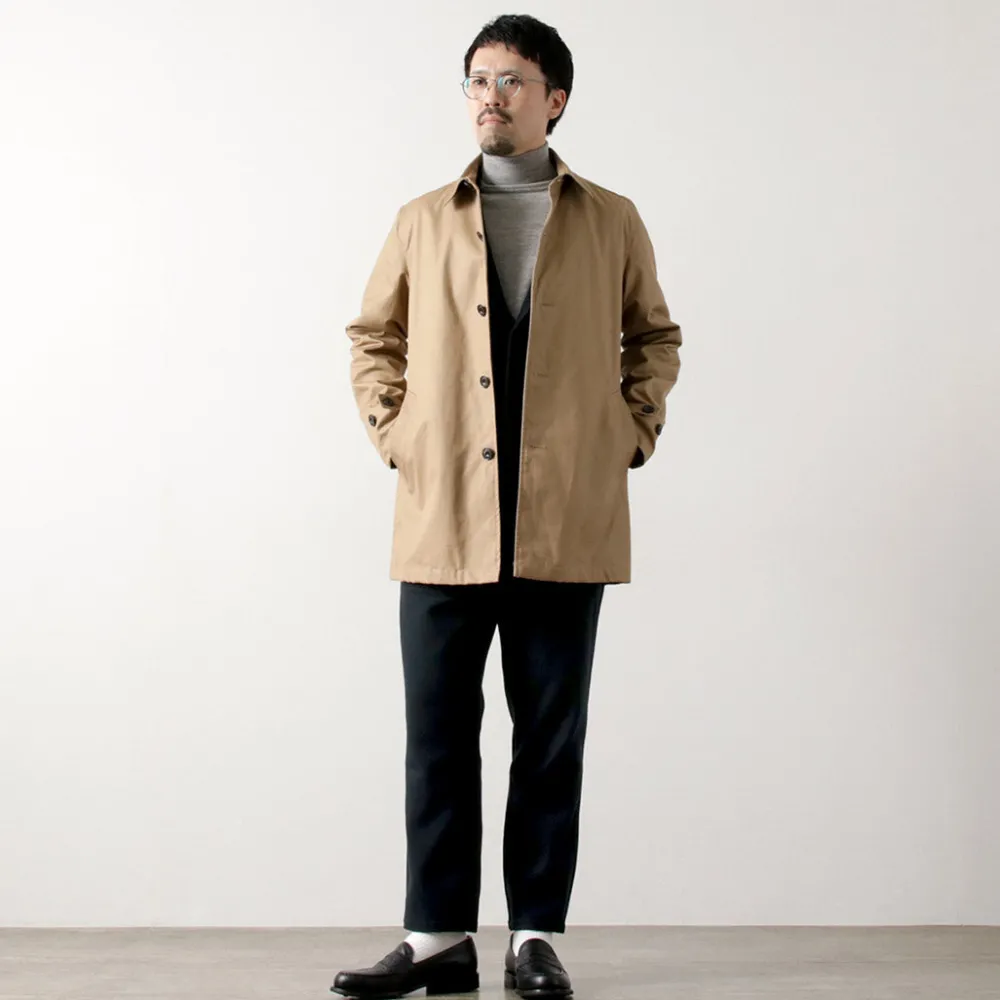 RE MADE IN TOKYO JAPAN Trousers^/ Super 140 Wool Melton Easy Slacks navy