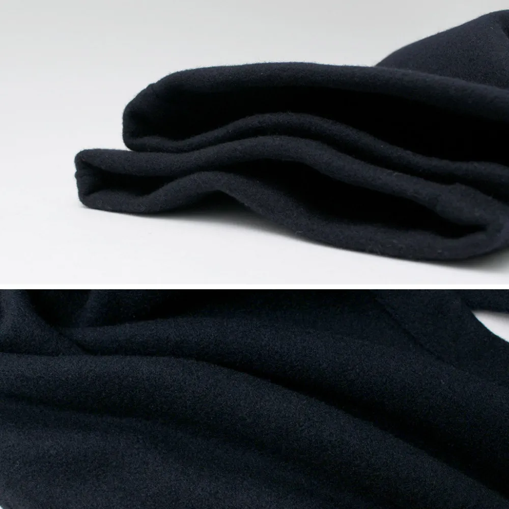 RE MADE IN TOKYO JAPAN Trousers^/ Super 140 Wool Melton Easy Slacks navy