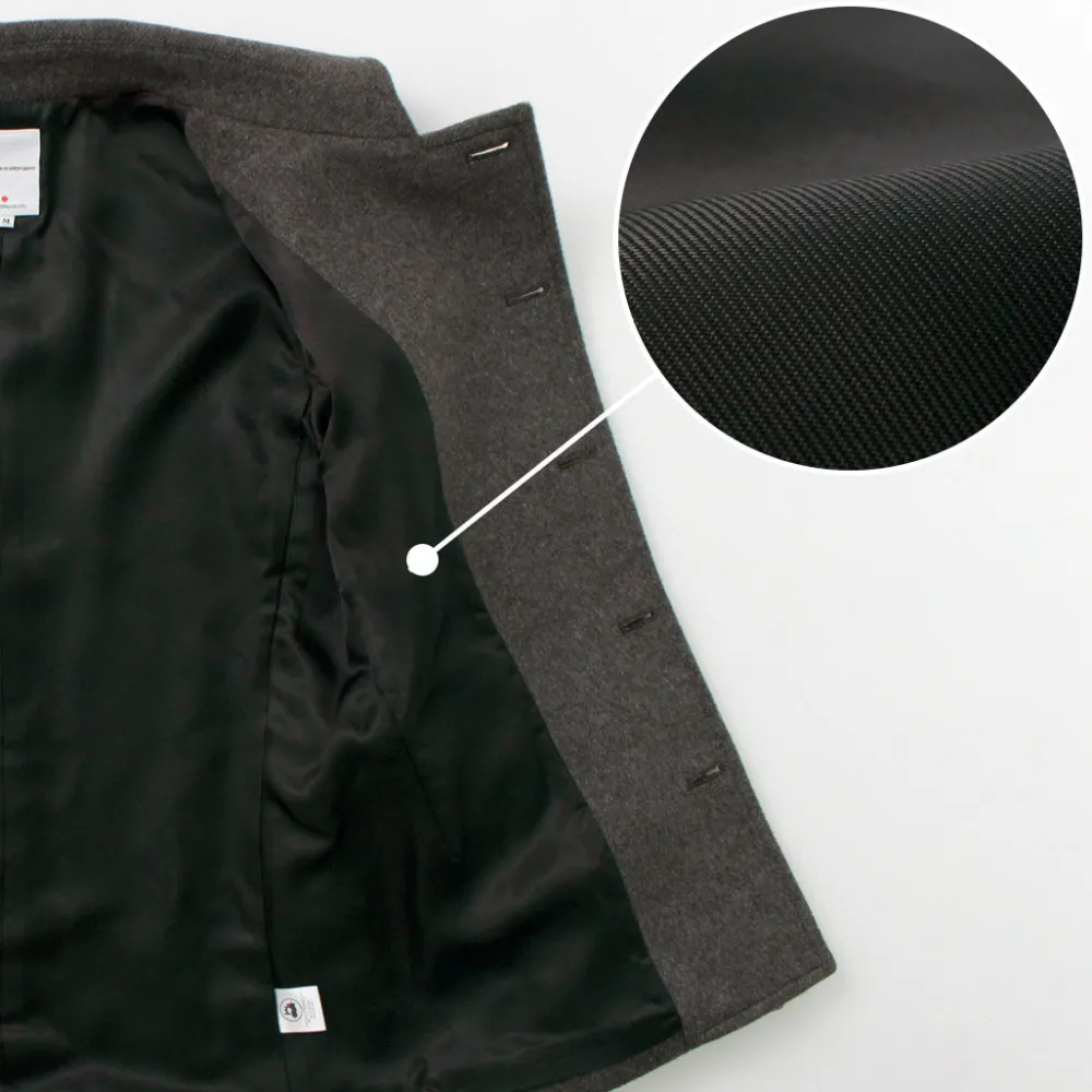 RE MADE IN TOKYO JAPAN Coats^/ Wool Melton Stand Collar Pea Coat