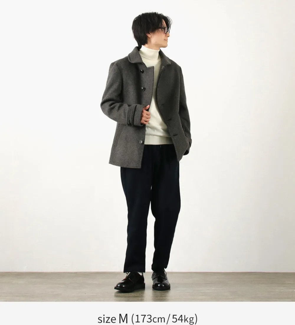 RE MADE IN TOKYO JAPAN Coats^/ Wool Melton Stand Collar Pea Coat