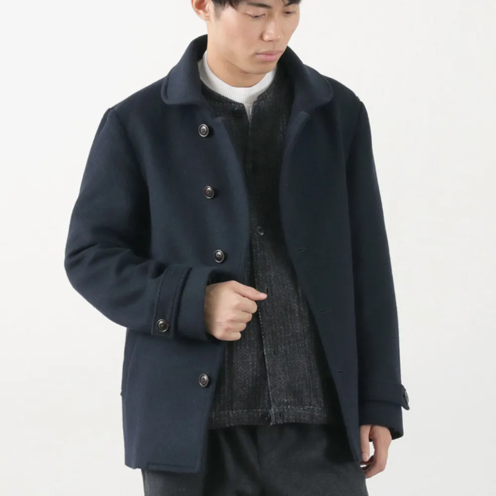 RE MADE IN TOKYO JAPAN Coats^/ Wool Melton Stand Collar Pea Coat