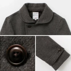 RE MADE IN TOKYO JAPAN Coats^/ Wool Melton Stand Collar Pea Coat