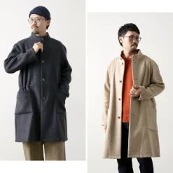 RE MADE IN TOKYO JAPAN Coats^/ Wool Melton Stand Collar Coat