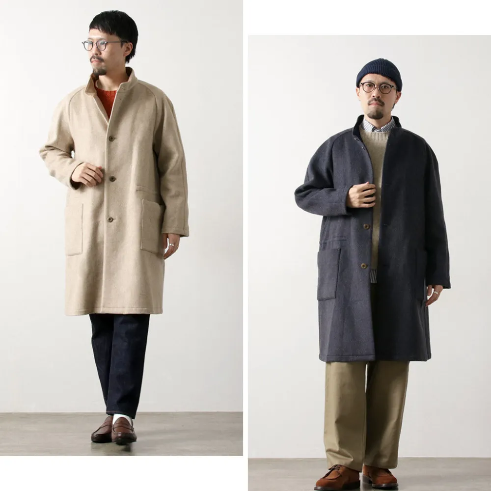 RE MADE IN TOKYO JAPAN Coats^/ Wool Melton Stand Collar Coat