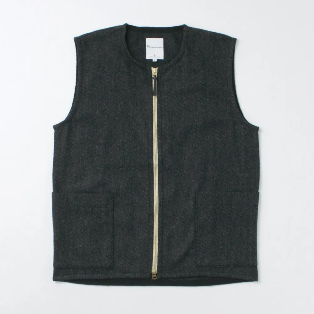 RE MADE IN TOKYO JAPAN Vests^/ Wool Cashmere Kersey Crew Vest