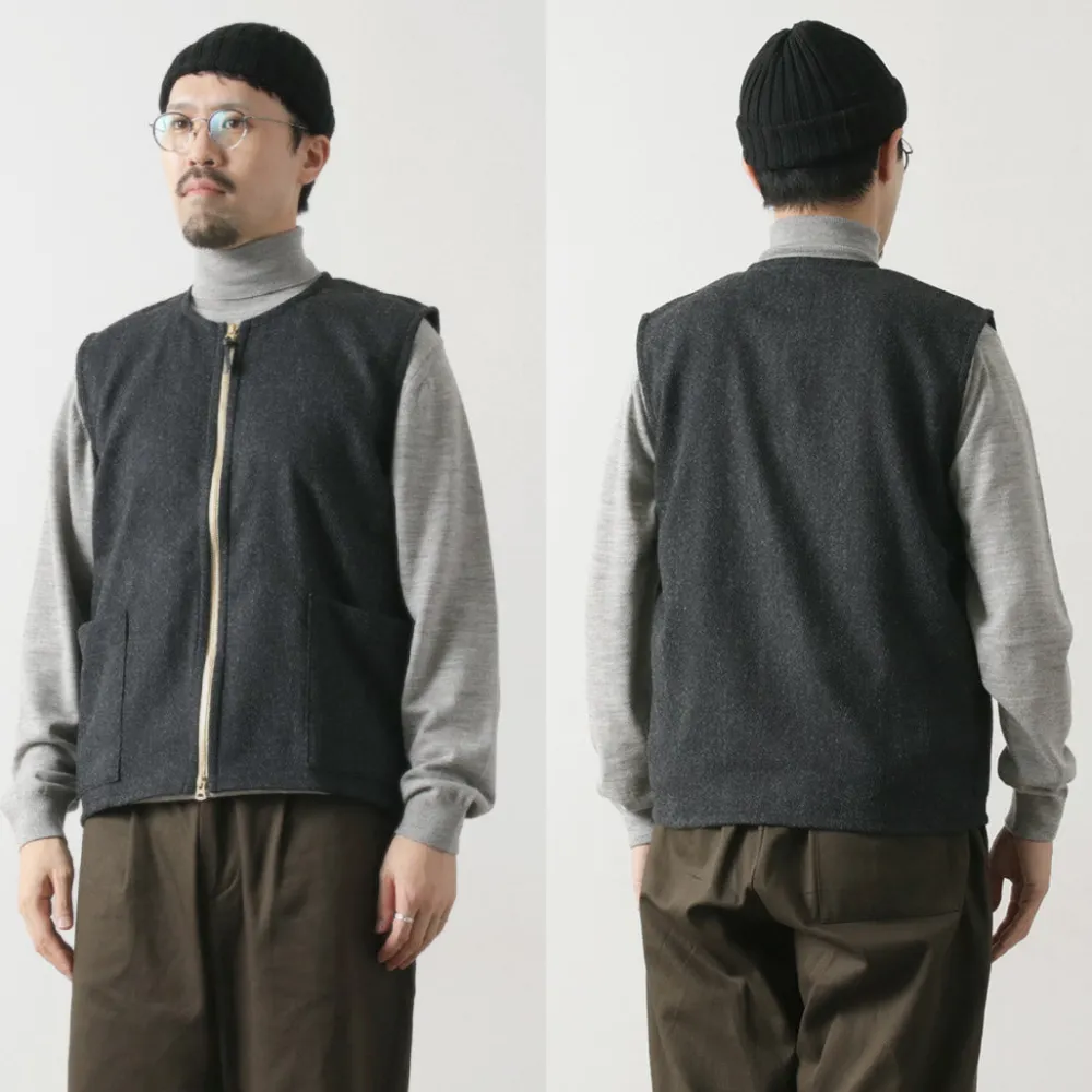 RE MADE IN TOKYO JAPAN Vests^/ Wool Cashmere Kersey Crew Vest