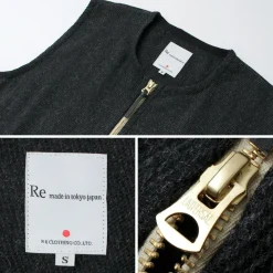 RE MADE IN TOKYO JAPAN Vests^/ Wool Cashmere Kersey Crew Vest