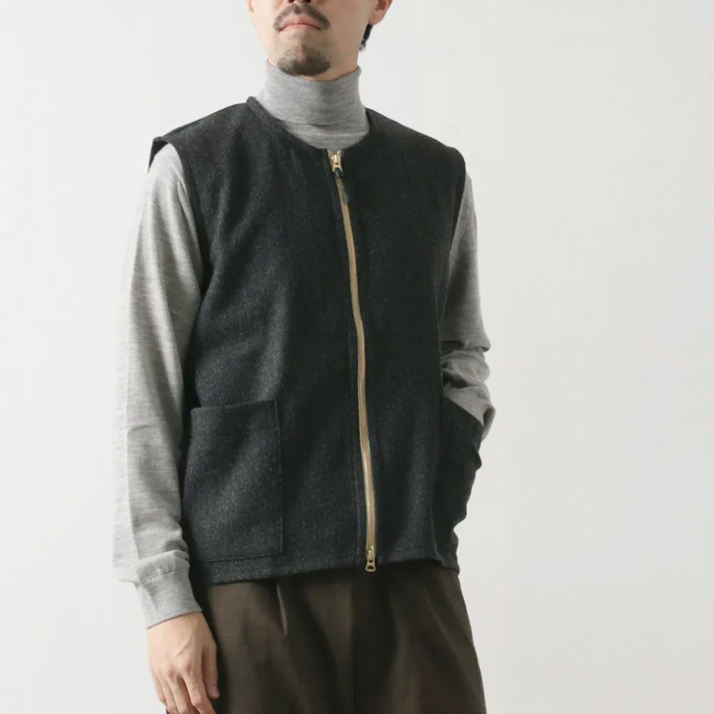 RE MADE IN TOKYO JAPAN Vests^/ Wool Cashmere Kersey Crew Vest