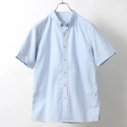 RE MADE IN TOKYO JAPAN Shirts^/ Yellow Stitched Short Sleeve Button Down Shirt