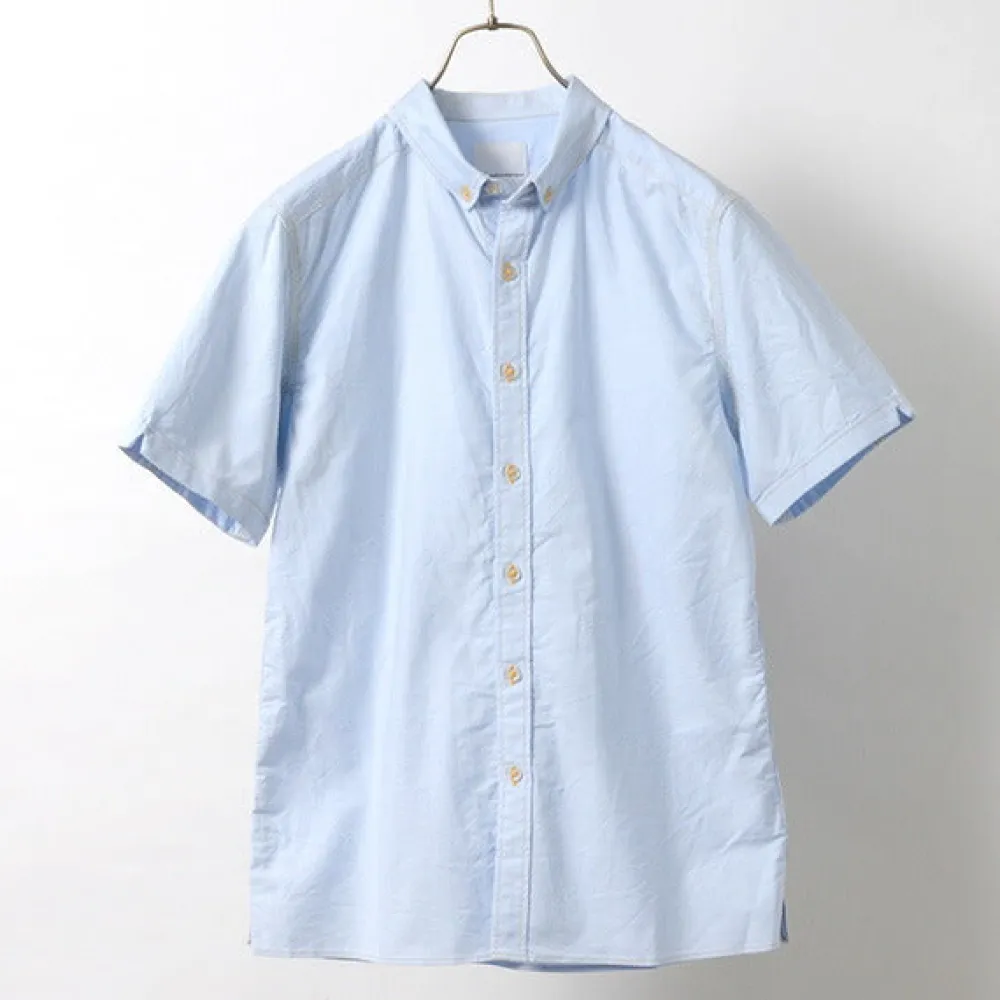 RE MADE IN TOKYO JAPAN Shirts^/ Yellow Stitched Short Sleeve Button Down Shirt