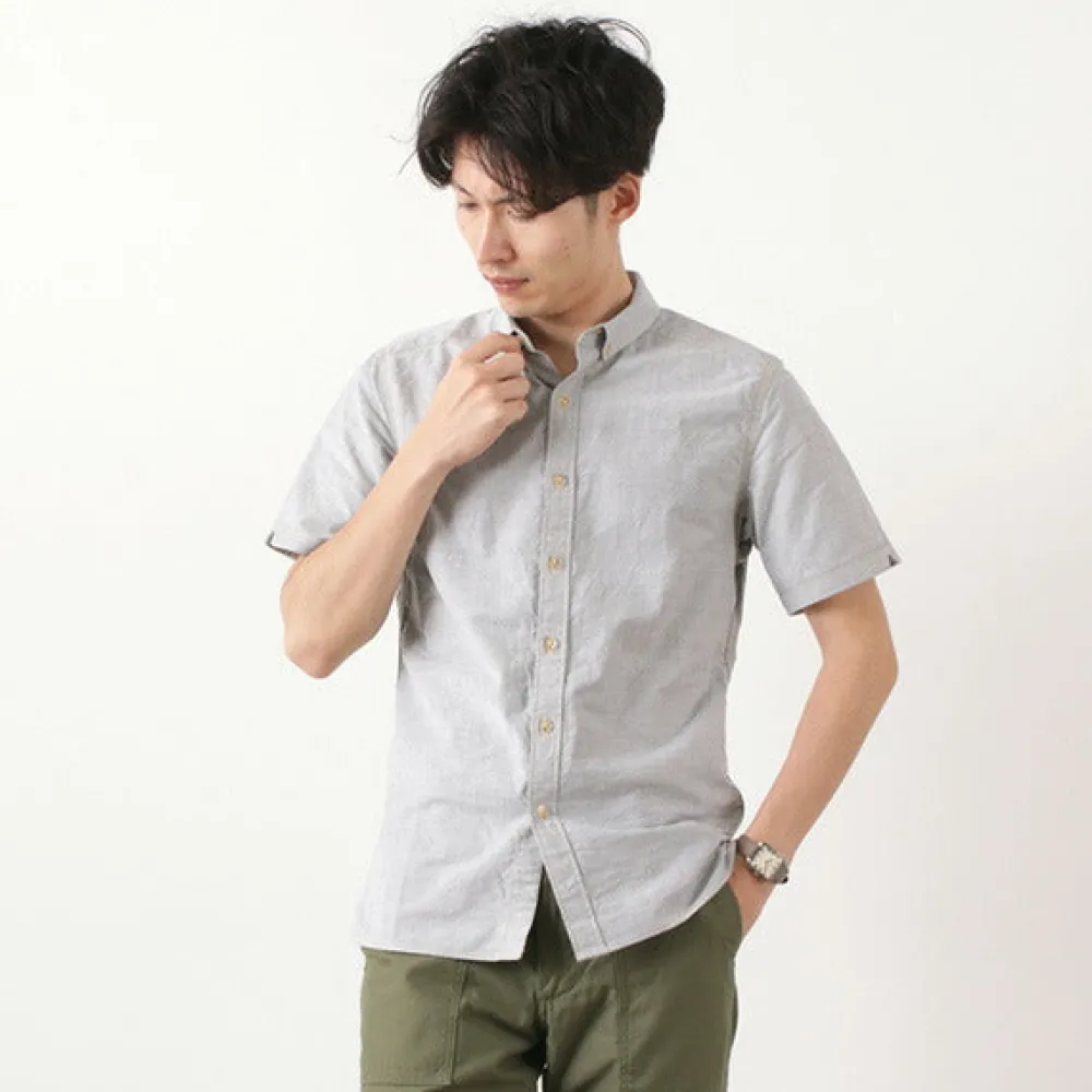 RE MADE IN TOKYO JAPAN Shirts^/ Yellow Stitched Short Sleeve Button Down Shirt