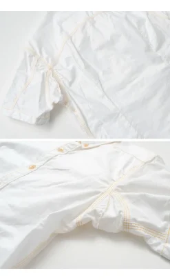 RE MADE IN TOKYO JAPAN Shirts^/ Yellow Stitched Short Sleeve Button Down Shirt