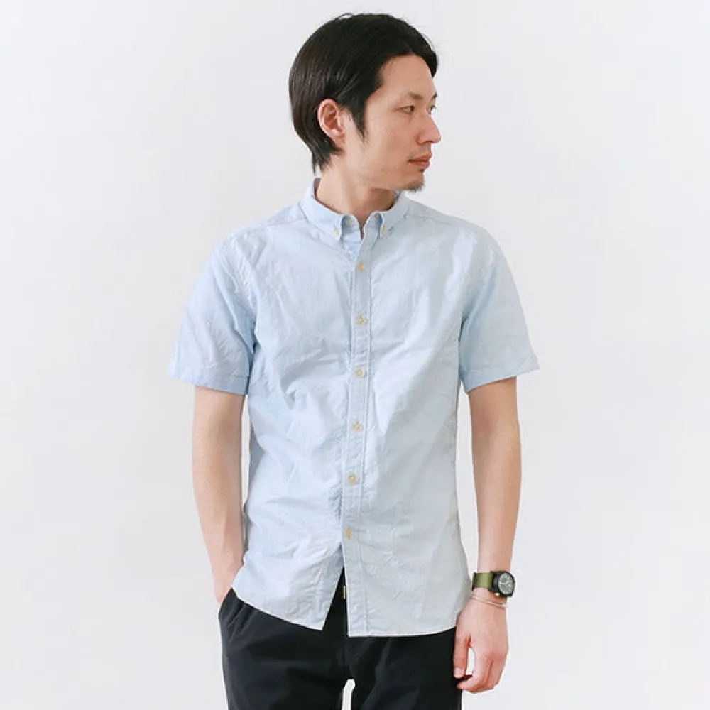 RE MADE IN TOKYO JAPAN Shirts^/ Yellow Stitched Short Sleeve Button Down Shirt