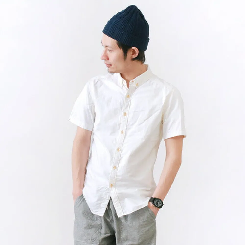 RE MADE IN TOKYO JAPAN Shirts^/ Yellow Stitched Short Sleeve Button Down Shirt