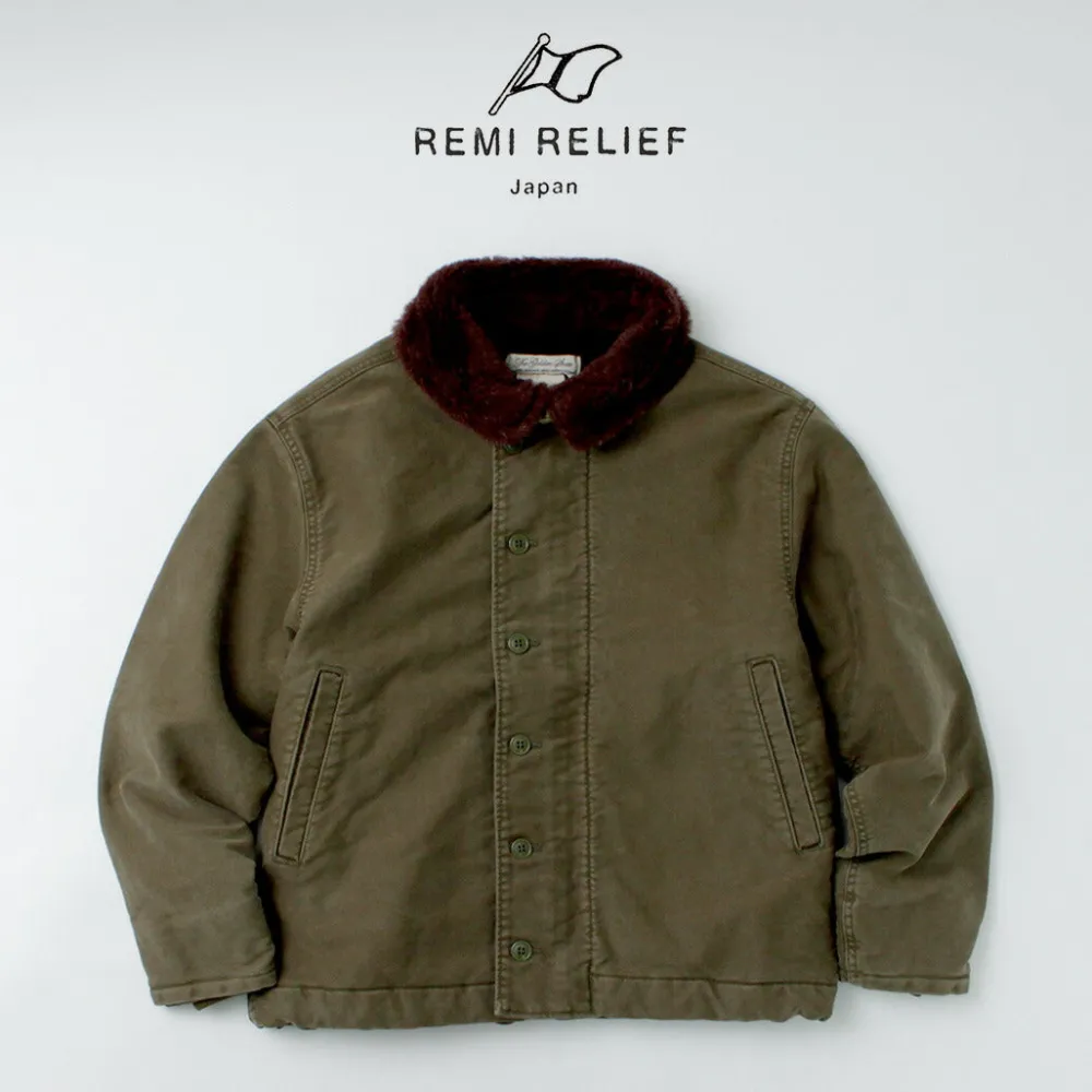 REMI RELIEF Jackets^/ Deck Jacket (Wool Boa) khaki