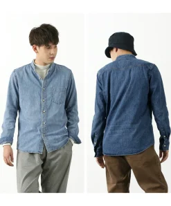 REMI RELIEF Shirts^/ Denim Band Collar Shirt