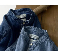 REMI RELIEF Shirts^/ Denim Band Collar Shirt