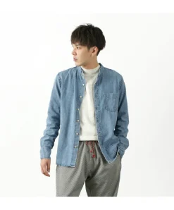 REMI RELIEF Shirts^/ Denim Band Collar Shirt
