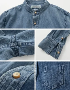 REMI RELIEF Shirts^/ Denim Band Collar Shirt