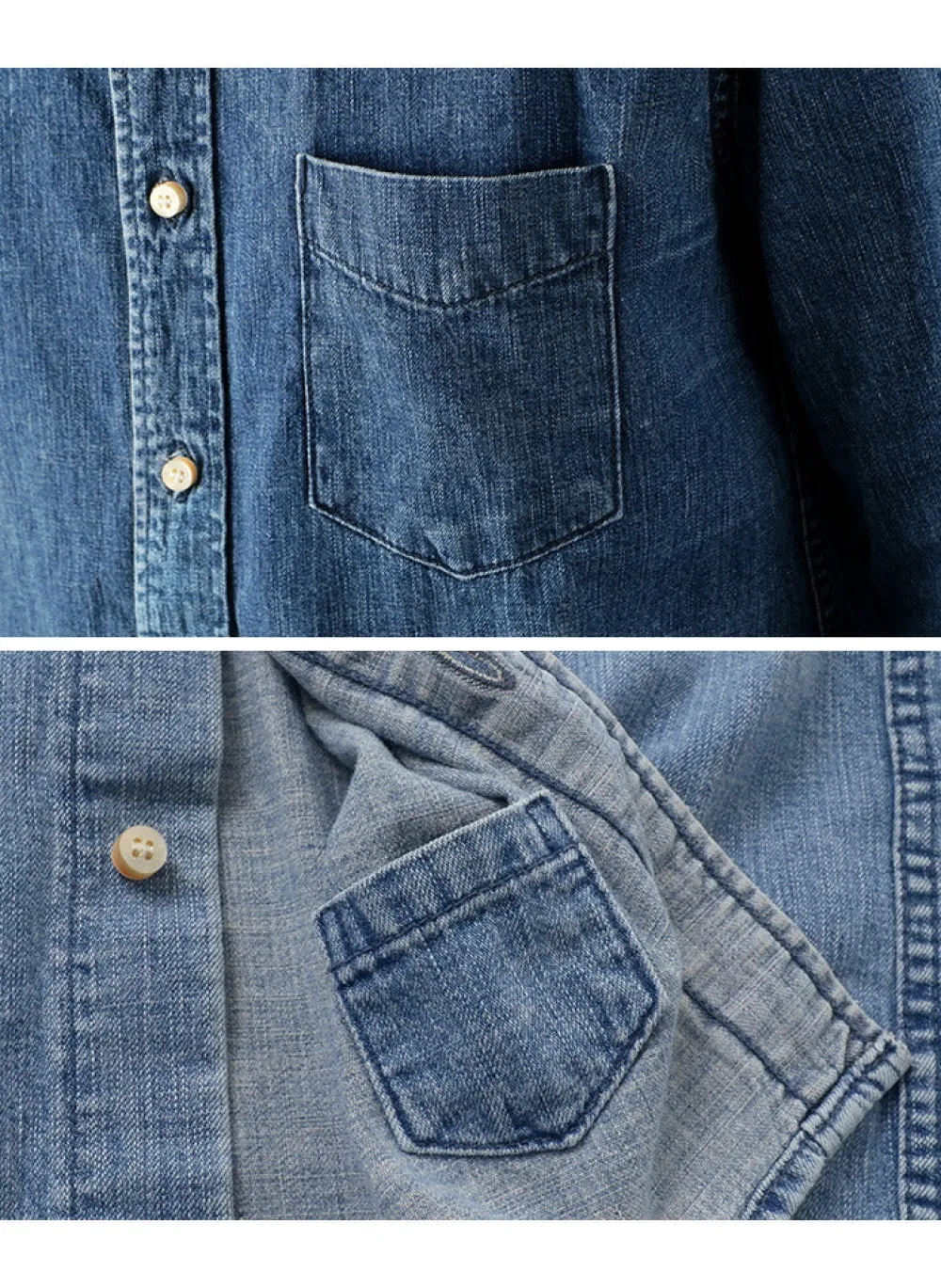 REMI RELIEF Shirts^/ Denim Band Collar Shirt