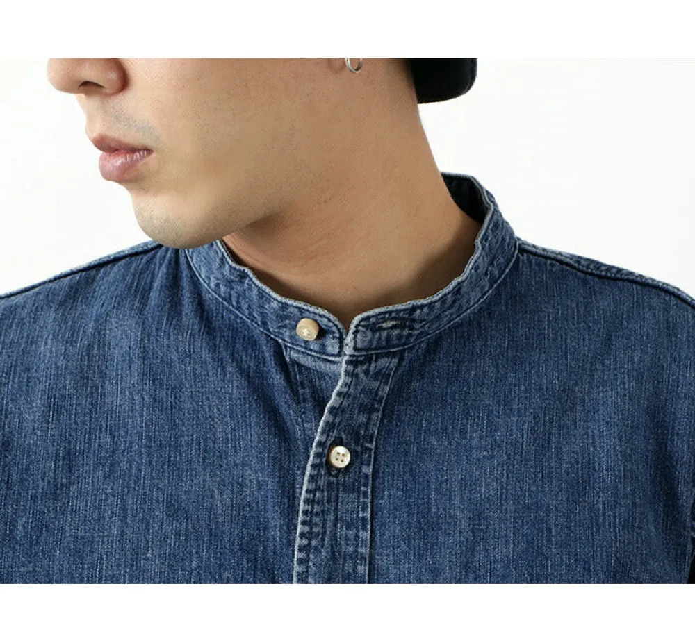 REMI RELIEF Shirts^/ Denim Band Collar Shirt