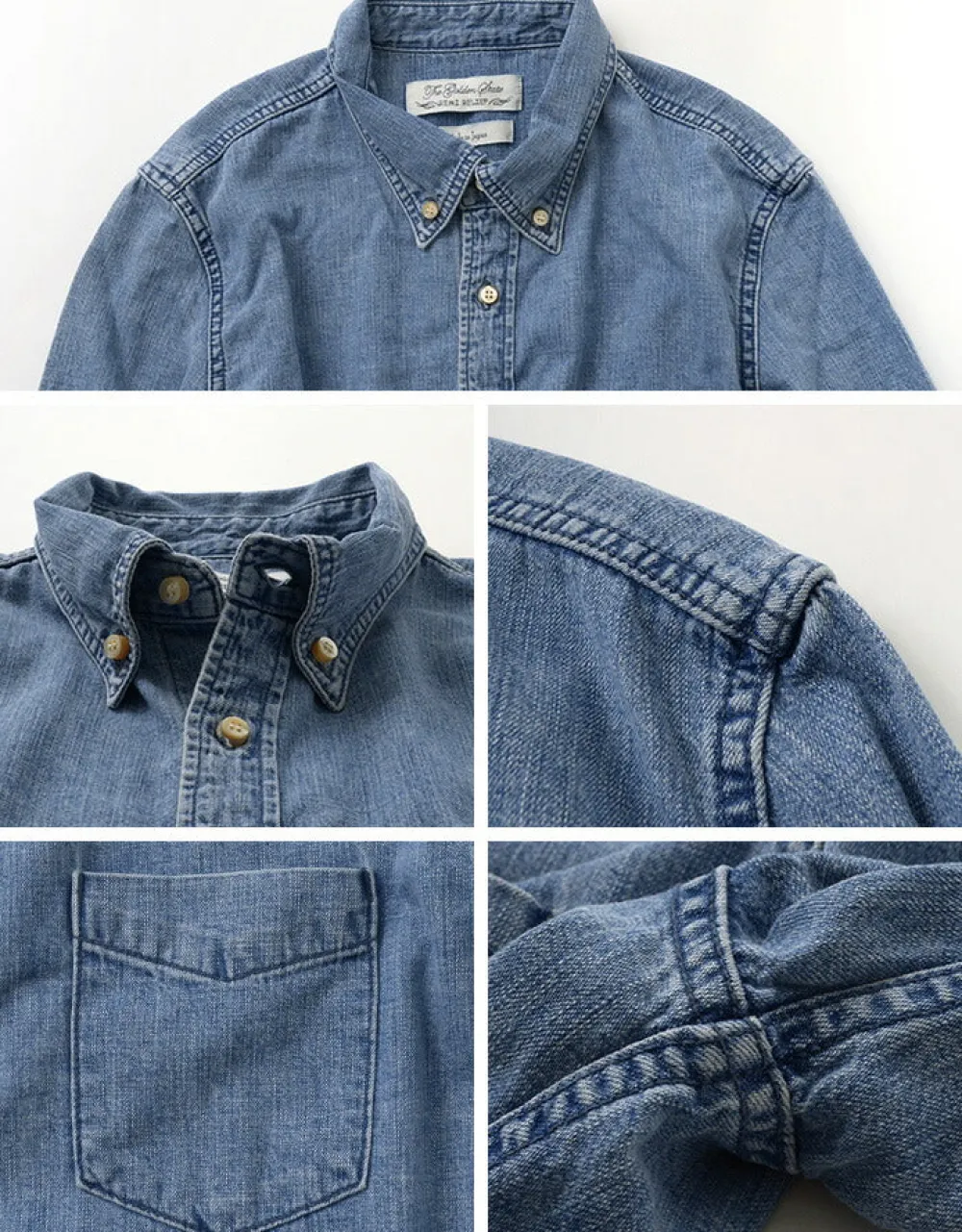 REMI RELIEF Shirts^/ Denim Button Down Shirt