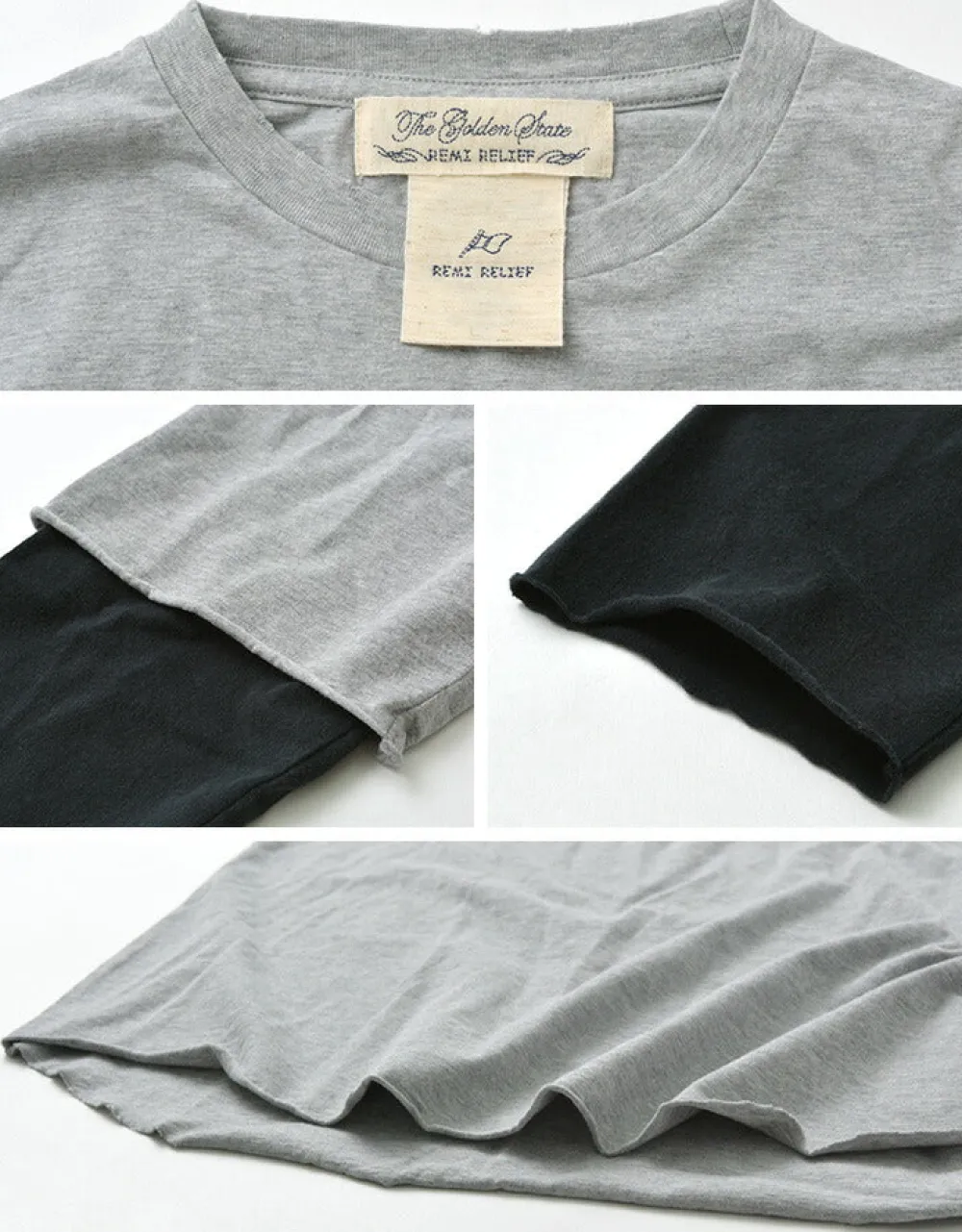 REMI RELIEF T-Shirts^/ Jersey Grunge 7/10 Sleeve T-Shirt