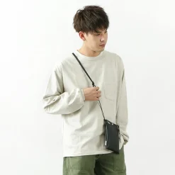 REMI RELIEF T-Shirts^/ Melange jersey long sleeve crew pocket T-shirt