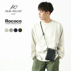 REMI RELIEF T-Shirts^/ Melange jersey long sleeve crew pocket T-shirt