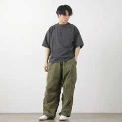REMI RELIEF T-Shirts^/ Melange jersey short sleeve henley neck pocket T-shirt