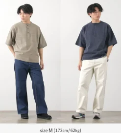 REMI RELIEF T-Shirts^/ Melange jersey short sleeve henley neck pocket T-shirt