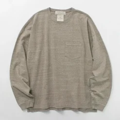 REMI RELIEF T-Shirts^/ Melange jersey long sleeve pocket T-shirt