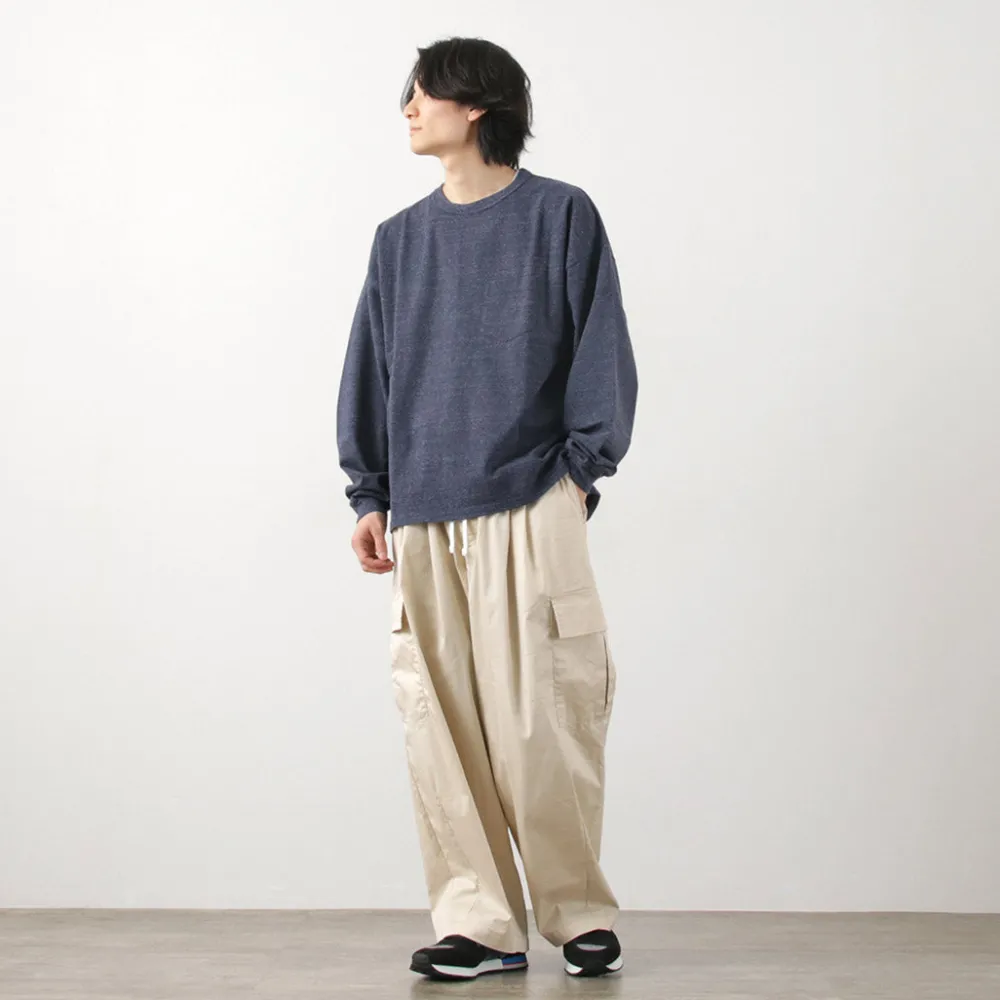REMI RELIEF T-Shirts^/ Melange jersey long sleeve pocket T-shirt