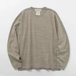 REMI RELIEF T-Shirts^/ Melange jersey long sleeve pocket T-shirt