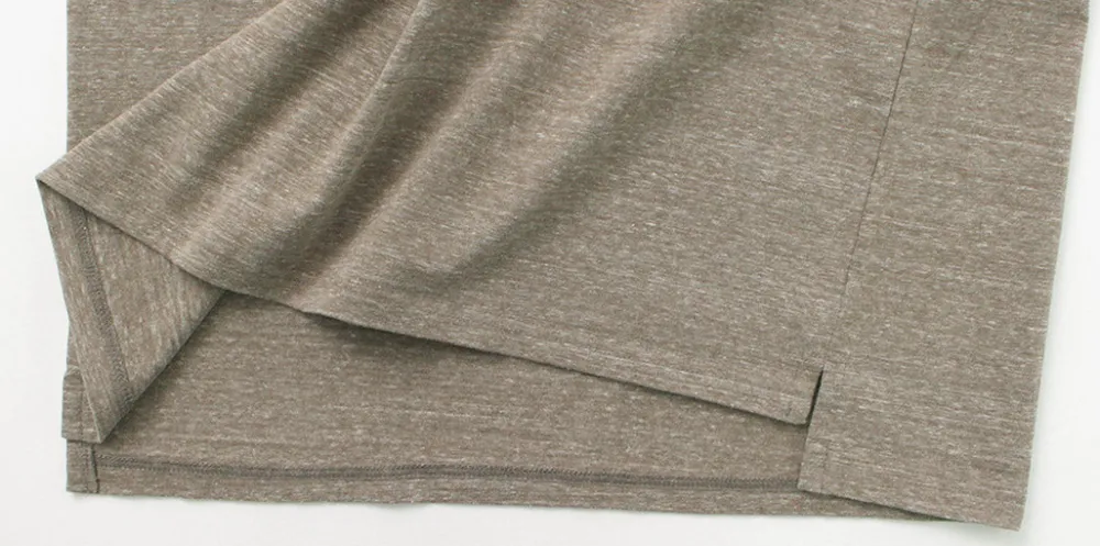 REMI RELIEF T-Shirts^/ Melange jersey long sleeve pocket T-shirt