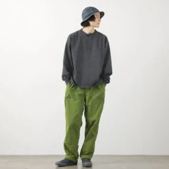 REMI RELIEF T-Shirts^/ Melange Jersey Long Sleeve Henley Neck Pocket T-Shirt