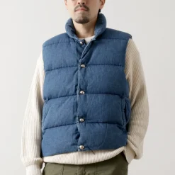 REMI RELIEF Down Wear|Vests^/ Natural Processed Denim Down Vest