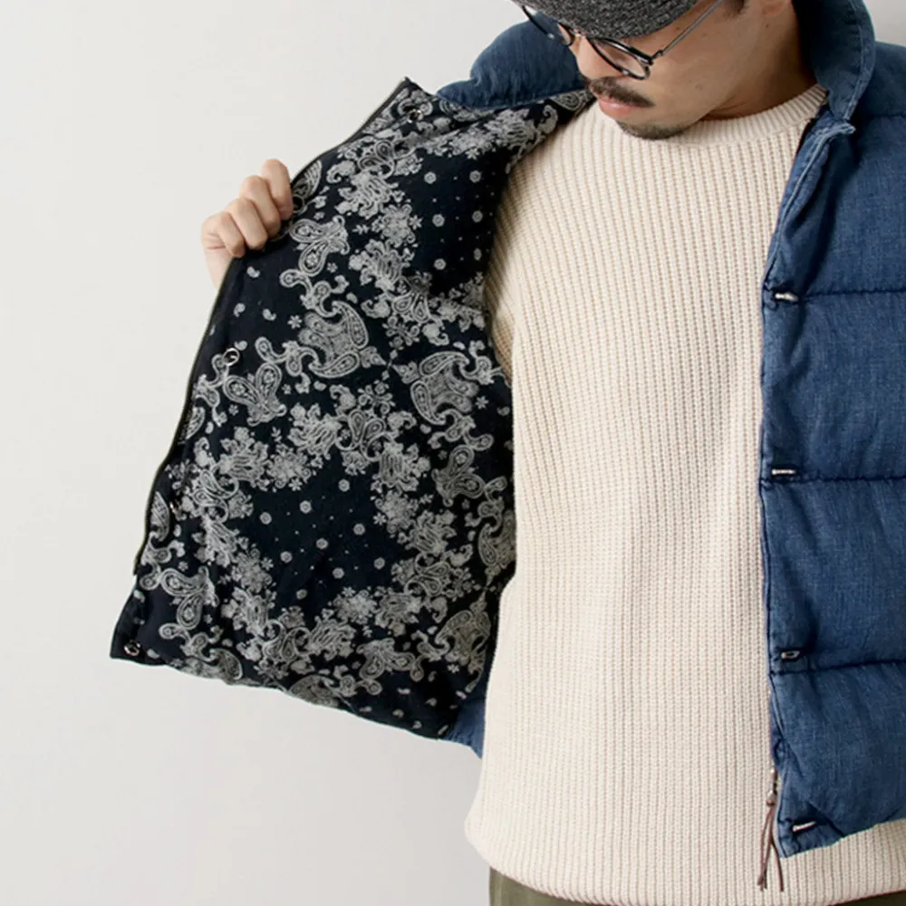REMI RELIEF Down Wear|Vests^/ Natural Processed Denim Down Vest