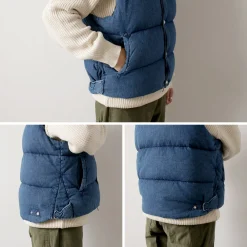 REMI RELIEF Down Wear|Vests^/ Natural Processed Denim Down Vest