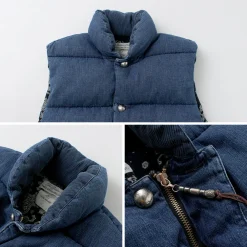 REMI RELIEF Down Wear|Vests^/ Natural Processed Denim Down Vest