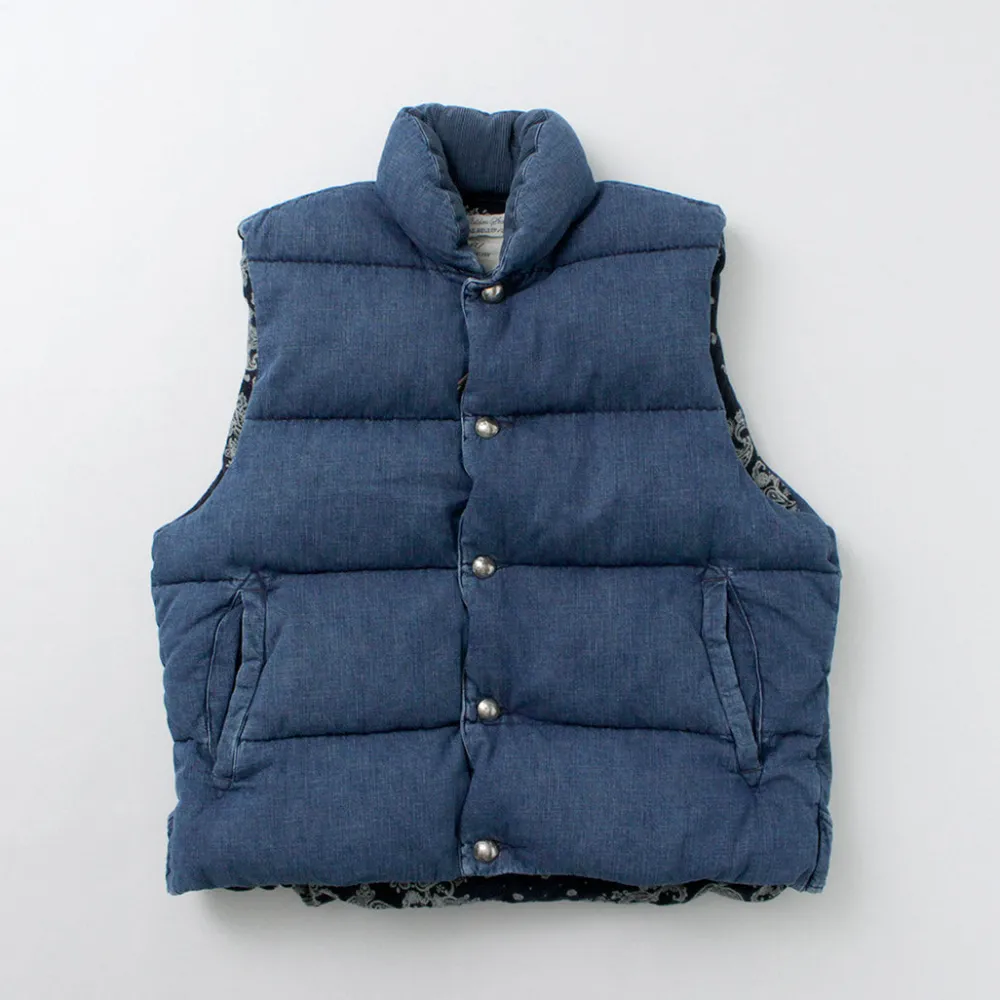 REMI RELIEF Down Wear|Vests^/ Natural Processed Denim Down Vest
