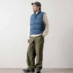REMI RELIEF Down Wear|Vests^/ Natural Processed Denim Down Vest