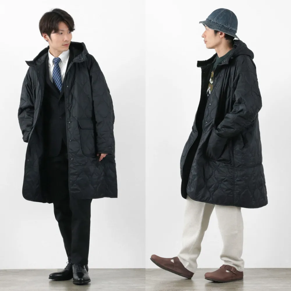 REMI RELIEF Coats^/ Nylon Rip Gourd Quilted Coat Hoodie