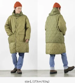 REMI RELIEF Coats^/ Nylon Rip Gourd Quilted Coat Hoodie
